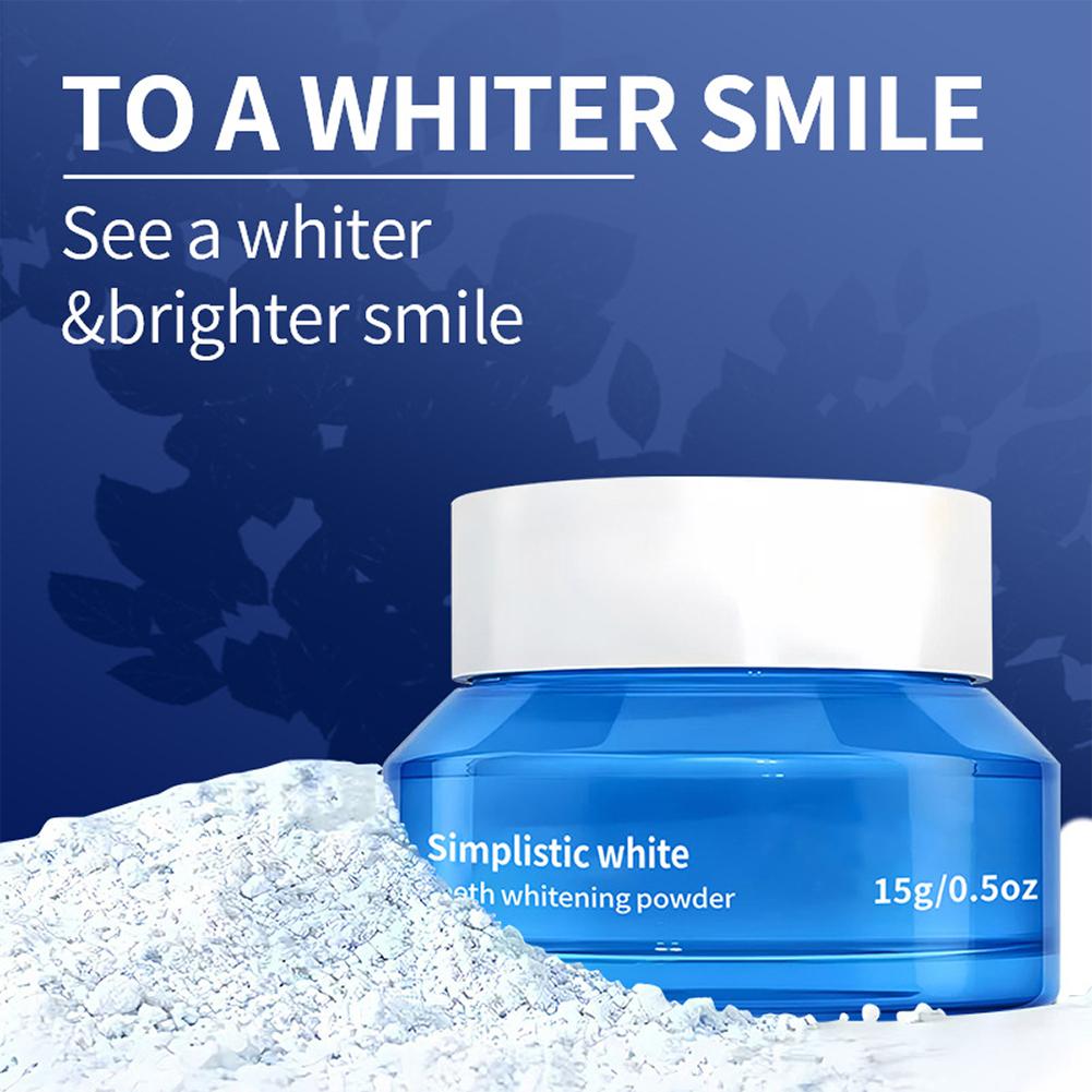 Teeth Whitening Ingredients - Pó Clareador de Dentes Branco Simples,