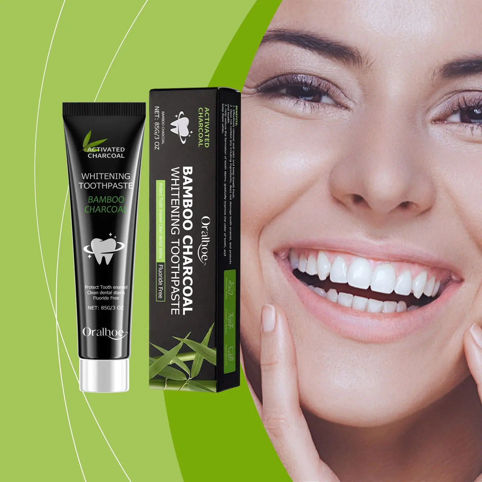 Teeth Whitening Natural - Pasta de dentes branqueadora, elimina o