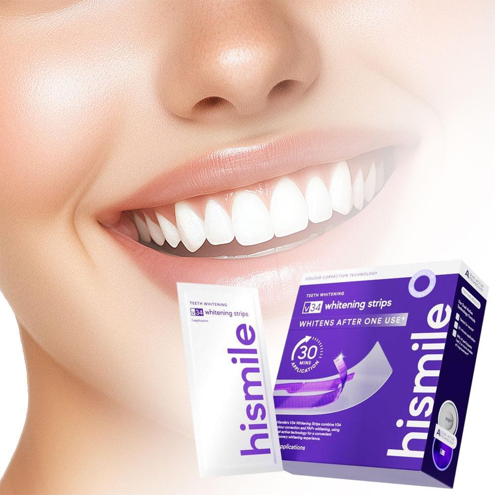 Teeth Whitening Strips - Tira branqueadora de dentes roxa, tratamento