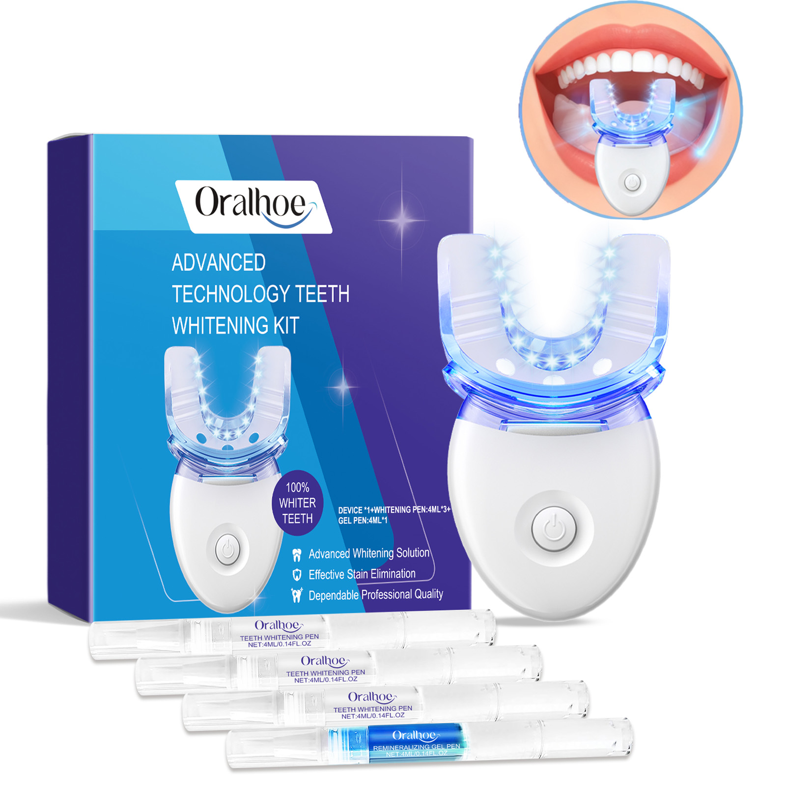 Teeth Whitening Cream - Kit profissional de luz led para