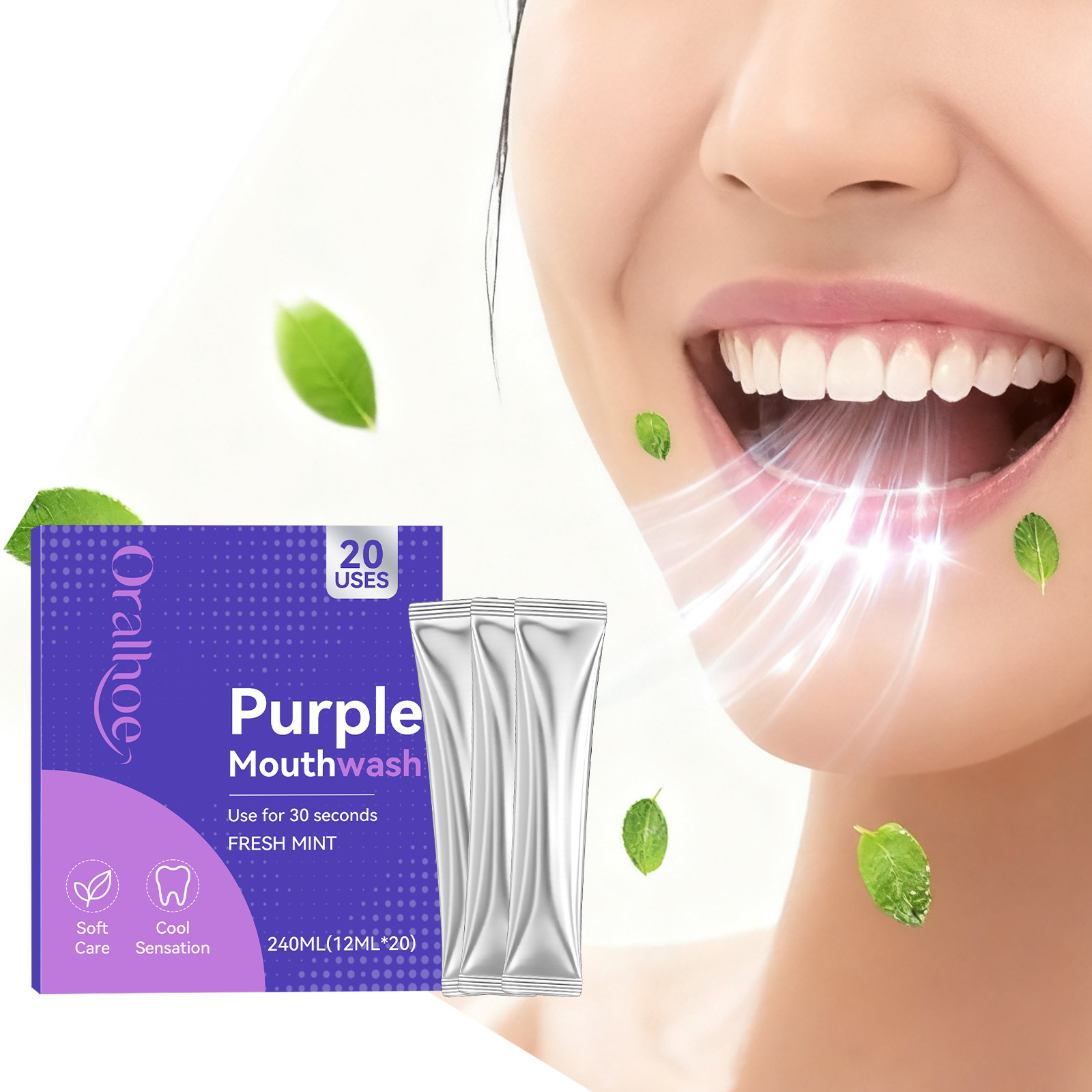 20 unidades de enxaguante buca - Teeth Whitening Natural avaliação e preço