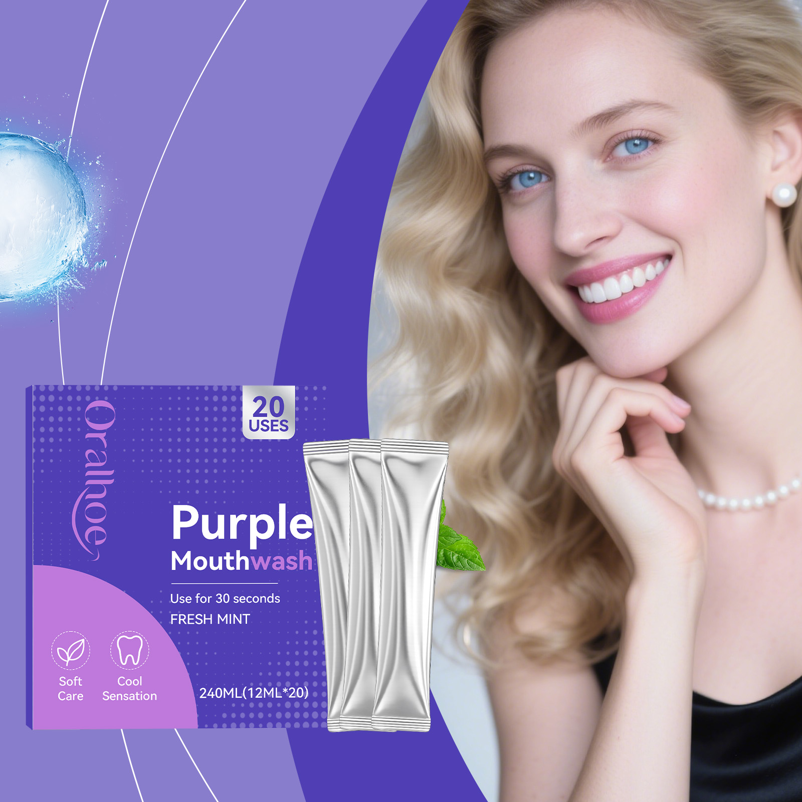 20 unidades de enxaguante buca - Teeth Whitening Natural avaliação e preço