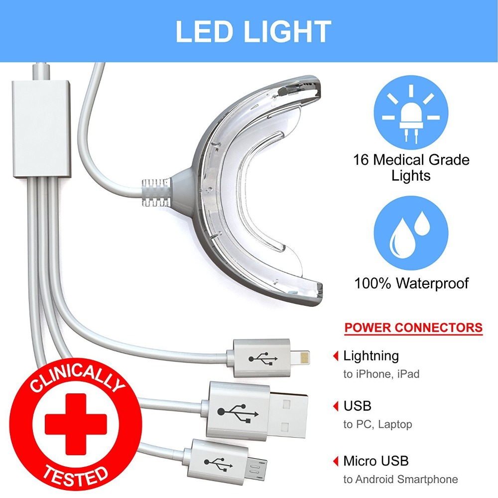 3 em 1 luzes de clareamento do - Led Mouth Tray avaliação e preço