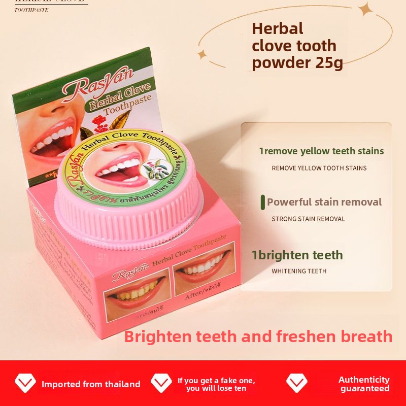 Pó Dental Herbal Rasyan Thai C - Teeth Whitening Ingredients avaliação e preço