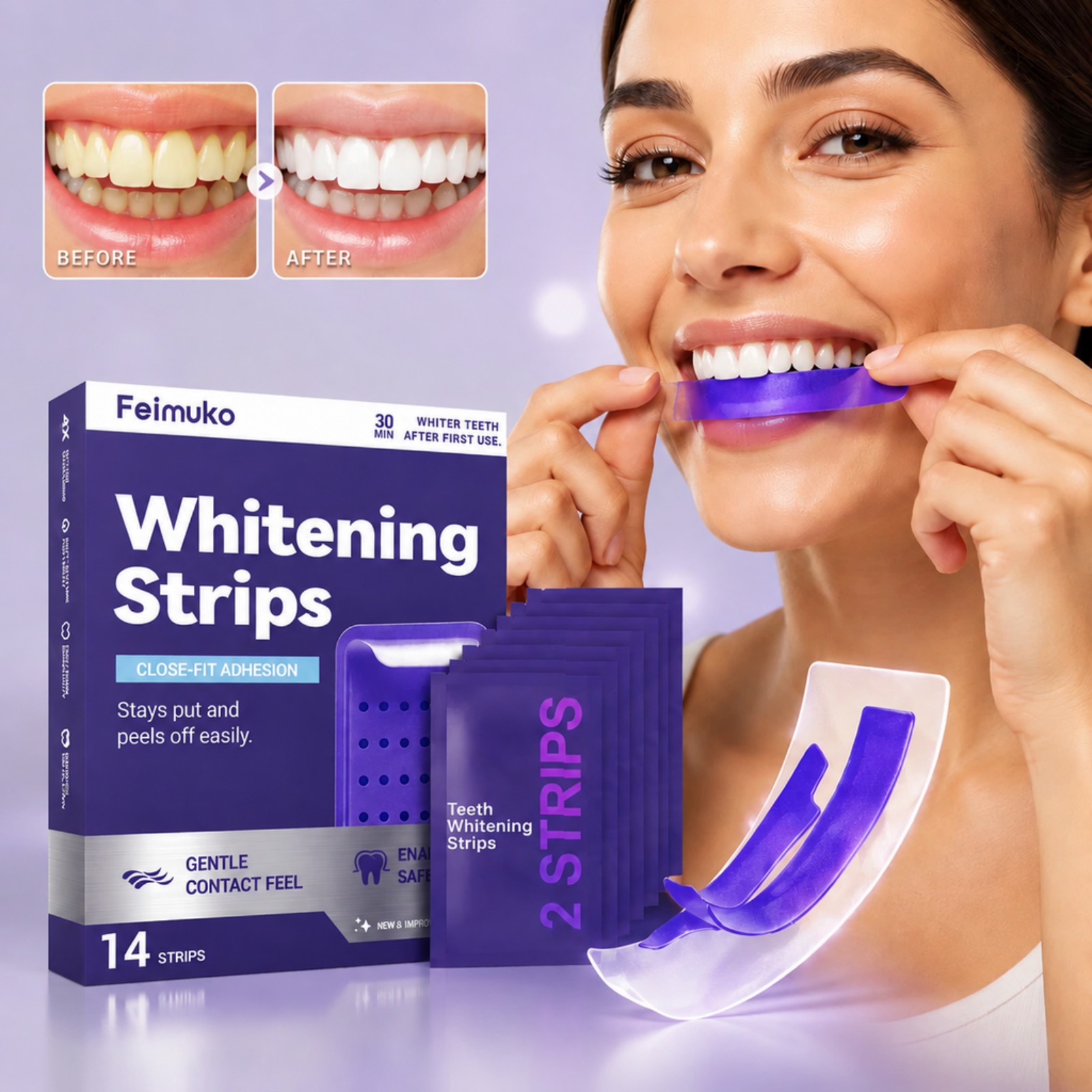 7 peças de tiras branqueadoras - Teeth Whitening Bleaching Kit avaliação e preço